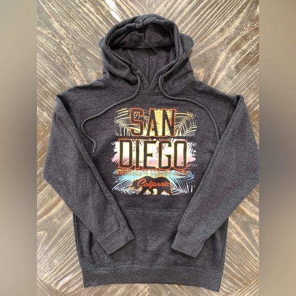 Charcoal Gray San Diego California Hoodie - Dark Gray - Picture 1 of 13